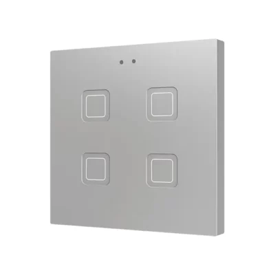 ZVIT4S – Tecla 4. Pulsador capacitivo de policarbonato – 4 botones – Plata.