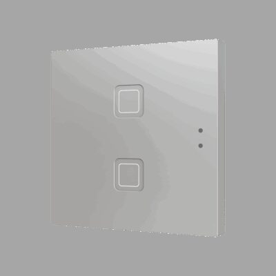ZVIT2S – Tecla 2. Pulsador capacitivo de policarbonato – 2 botones – Plata.