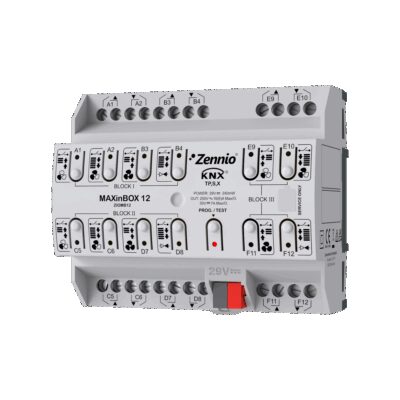 MAXinBOX 12. Actuador multifunción con KNX Secure – 12 salidas 16A.