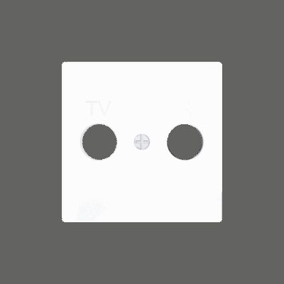 830001509 – ZS55. Tapa para conector TV/R 55×55 mm – Blanco mate.