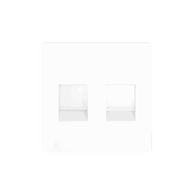 830001309 – ZS55. Tapa para conector RJ45 55×55 mm – 2 conectores – Blanco mate.