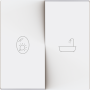 ZS55. Tecla doble para mecanismo 55x55 mm - Blanco mate. Personalizado.