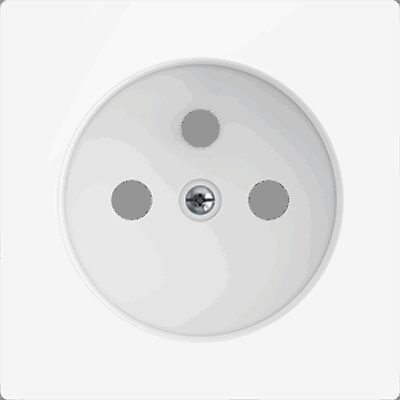 830000609 – ZS55. Tapa para base de enchufe francés 55×55 mm – Blanco mate.