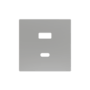 ZS55C2UCAS - ZS55. Tapa para cargador USB doble C+A 55x55 mm - Plata.