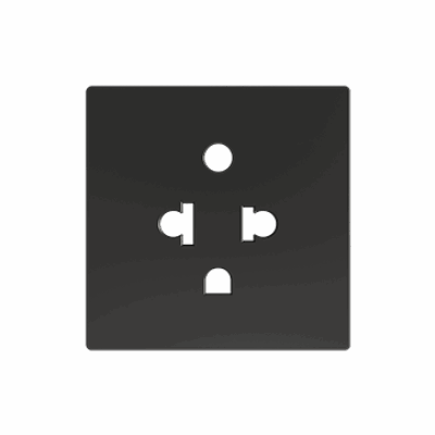 ZS55CEUAA – ZS55. Tapa para base de enchufe euroamericano 55×55 mm. – Antracita.