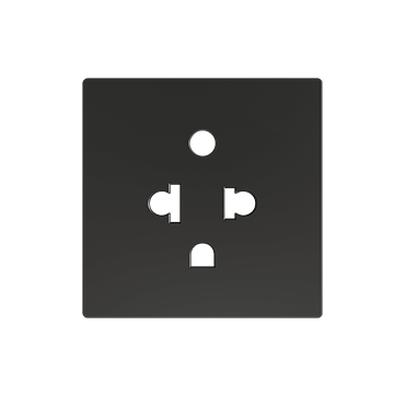 ZS55CEUAA - ZS55. Tapa para base de enchufe euroamericano 55x55 mm. - Antracita.