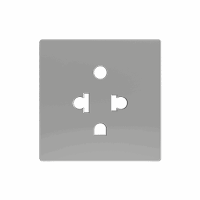 ZS55CEUAS – ZS55. Tapa para base de enchufe euroamericano 55×55 mm. – Plata.