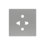 ZS55CEUAS - ZS55. Tapa para base de enchufe euroamericano 55x55 mm. - Plata.