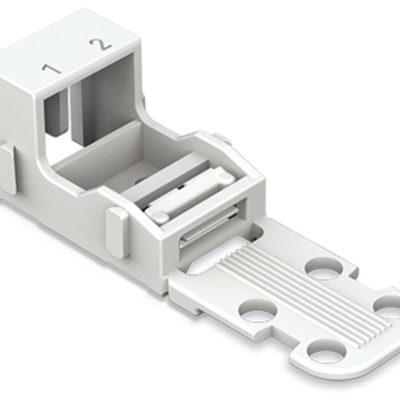 221-522 – Adaptador de fijación; para bornas para 2 conductores; Serie 221 – 4 mm²; c/tetones de anclaje p/montaje vertical; blanco.