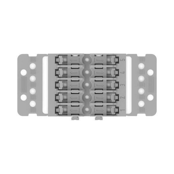 221-2505 - Adaptador de fijación con placa anti tirón; 5 polos; para borna de conexión en línea con palanca; para fijación por tornillo; gris - Imagen 2