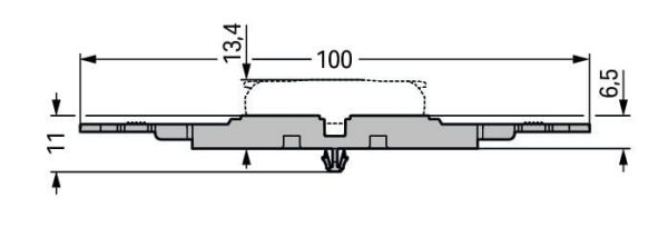 221-2512 - Adaptador de fijación con placa anti tirón; 2 polos; para borna de conexión en línea con palanca; con tetones de fijación; gris - Imagen 2