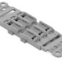 221-2503 - Adaptador de fijación con placa antitirón; 3 polos; para borna de conexión en línea con palanca; para fijación por tornillo; gris.