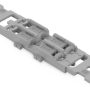 221-2512 - Adaptador de fijación con placa anti tirón; 2 polos; para borna de conexión en línea con palanca; con tetones de fijación; gris