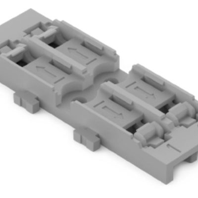 221-2522 – Adaptador de fijación; 2 polos; para borna de conexión en línea con palanca; para fijación por tornillo; gris
