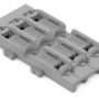 221-2523 - Adaptador de fijación; 3 polos; para borna de conexión en línea con palanca; para fijación por tornillo; gris