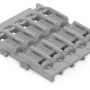 221-2535 - Adaptador de fijación; 5 polos; para borna de conexión en línea con palanca; con tetones de fijación; gris.