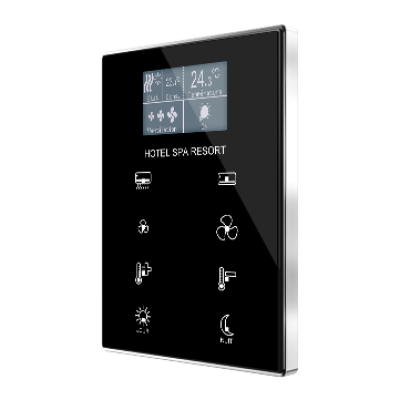 ZVI-TMDV-C – Panel capacitivo de 8 botones y display (modelo VIEW). Marco cromado – Personalizado.