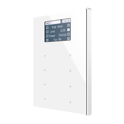 ZVI-TMDV-PW – Panel capacitivo de 8 botones y display (modelo VIEW). Marco policarbonato – Blanco.