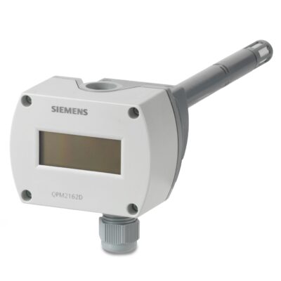 QPM2162D – Sonda de conducto con pantalla LCD para calidad de aire interior, con sensor CO2, sensor NTC de temperatura y sensor de humedad relativa.