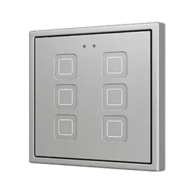ZVIT70X6S – Tecla 70 X6. Pulsador capacitivo de policarbonato 70×70 – 6 botones – Plata (marco ZS70 no incluido).