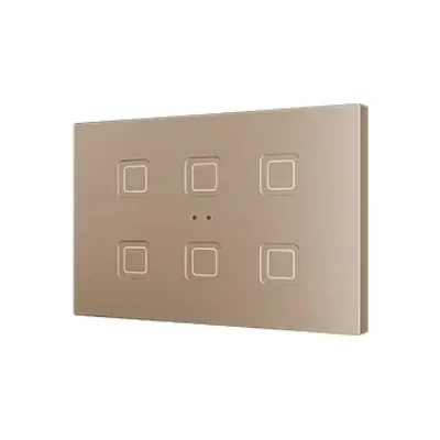 ZVITXLX6C – Tecla XL X6. Pulsador capacitivo de policarbonato – 6 botones – Champagne.