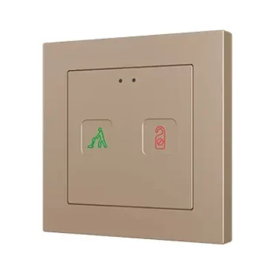 Tecla 55 X2 Sign. Pulsador capacitivo de policarbonato 55×55 con indicadores DND/MUR – Champagne (marco ZS55 no incluido).