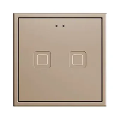 ZVIT70X2C – Tecla 70 X2. Pulsador capacitivo de policarbonato 70×70 – 2 botones – Champagne (marco ZS70 no incluido).