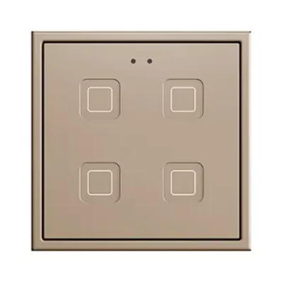 ZVIT70X4C – Tecla 70 X4. Pulsador capacitivo de policarbonato 70×70 – 4 botones – Champagne (marco ZS70 no incluido).