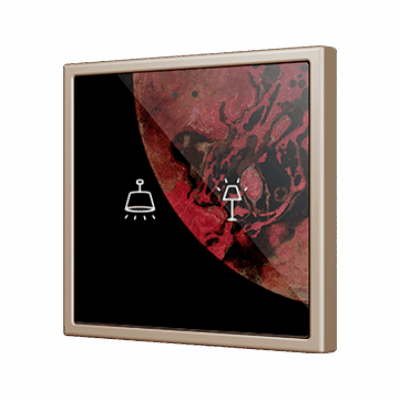 ZVIF70X2 – Flat 70 X2. Pulsador capacitivo de cristal 70×70 – 2 botones – Personalizado (marco ZS70 no incluido).