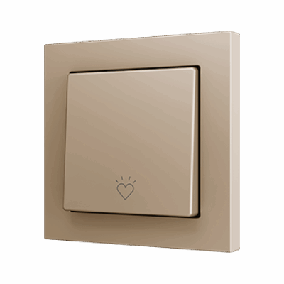 ZS551PB1CC – ZS55. Pulsador Soft simple para 1 entrada binaria 55×55 mm – Champagne – Personalizada. Mínimo 100 unidades por diseño.