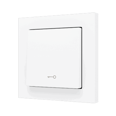 ZS551PB1MWC – ZS55. Pulsador Soft simple para 1 entrada binaria 55×55 mm – Blanco mate – Personalizada. Mínimo 100 unidades por diseño.