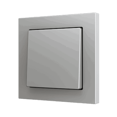 ZS551PB1S – ZS55. Pulsador Soft simple para 1 entrada binaria 55×55 mm – Plata.