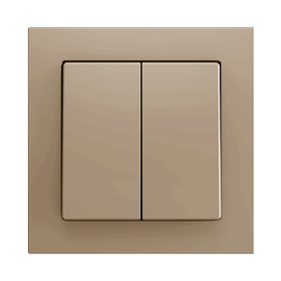 ZS552PB4C – ZS55. Pulsador Soft doble para 4 entradas binarias 55×55 mm – Champagne.