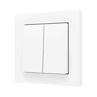 ZS552PB2MW – ZS55. Pulsador Soft doble para 2 entradas binarias 55×55 mm – Blanco mate.