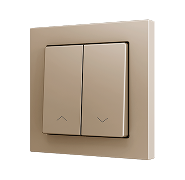 ZS552PB2CC - ZS55. Pulsador Soft doble para 2 entradas binarias 55x55 mm – Champagne - Personalizado. Mínimo 100 unidades por diseño. - Imagen 2