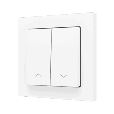ZS552PB2MWC – ZS55. Pulsador Soft doble para 2 entradas binarias 55×55 mm – Blanco mate – Personalizado. Mínimo 100 unidades por diseño.