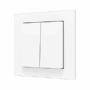 ZS552PB4MW - ZS55. Pulsador Soft doble para 4 entradas binarias 55x55 mm – Blanco mate.