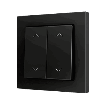 ZS552PB4AC – ZS55. Pulsador Soft doble para 4 entradas binarias 55×55 mm – Antracita – Personalizado. Mínimo 100 unidades por diseño.