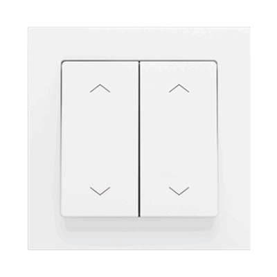 ZS552PB4MWC – ZS55. Pulsador Soft doble para 4 entradas binarias 55×55 mm – Blanco mate – Personalizado. Mínimo 100 unidades por diseño.