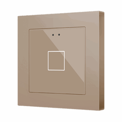Flat 55 X1 v2. Pulsador capacitivo de cristal 55×55 – 1 botón – Champagne.