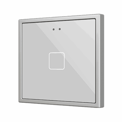 ZVIF70X1S – Flat 70 X1. Pulsador capacitivo de cristal 70×70 – 1 botón – Plata (marco ZS70 no incluido).