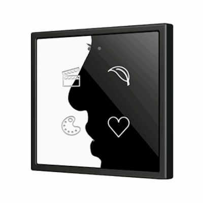 ZVIF70X4 – Flat 70 X4. Pulsador capacitivo de cristal 70×70 – 4 botones – Personalizado (marco ZS70 no incluido).
