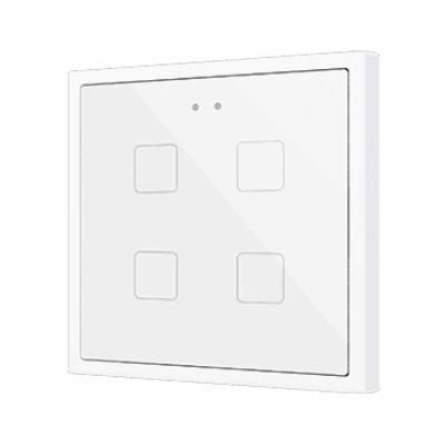 ZVIF70X4W – Flat 70 X4. Pulsador capacitivo de cristal 70×70 – 4 botones – Blanco (marco ZS70 no incluido).