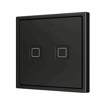 ZVIT70X2A – Tecla 70 X2. Pulsador capacitivo de policarbonato 70×70 – 2 botones – Antracita (marco ZS70 no incluido).
