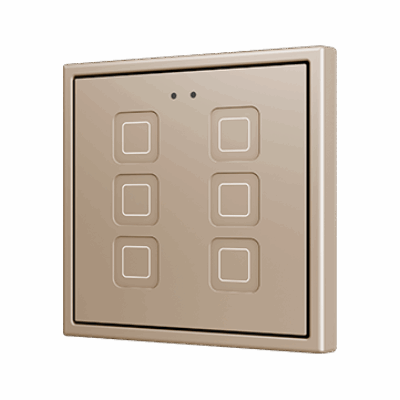 ZVIT70X6C – Tecla 70 X6. Pulsador capacitivo de policarbonato 70×70 – 6 botones – Champagne (marco ZS70 no incluido).