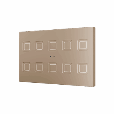 ZVITXLX10C – Tecla XL X10. Pulsador capacitivo de policarbonato – 10 botones – Champagne.