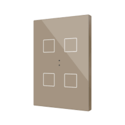 ZVIFXLX4C – Flat XL X4. Pulsador capacitivo de cristal – 4 botones – Champagne.