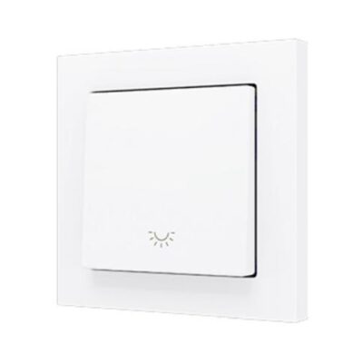 ZS551PB1LMW – ZS55. Pulsador Soft simple para 1 entrada binaria 55×55 mm – Icono de luz – Blanco mate.
