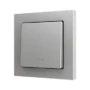 ZS551PB1KS - ZS55. Pulsador Soft simple para 1 entrada binaria 55x55 mm – Icono de llave - Plata.