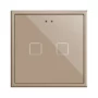 ZVIF70X2C - Flat 70 X2. Pulsador capacitivo de cristal 70x70 - 2 botones - Champagne (marco ZS70 no incluido)